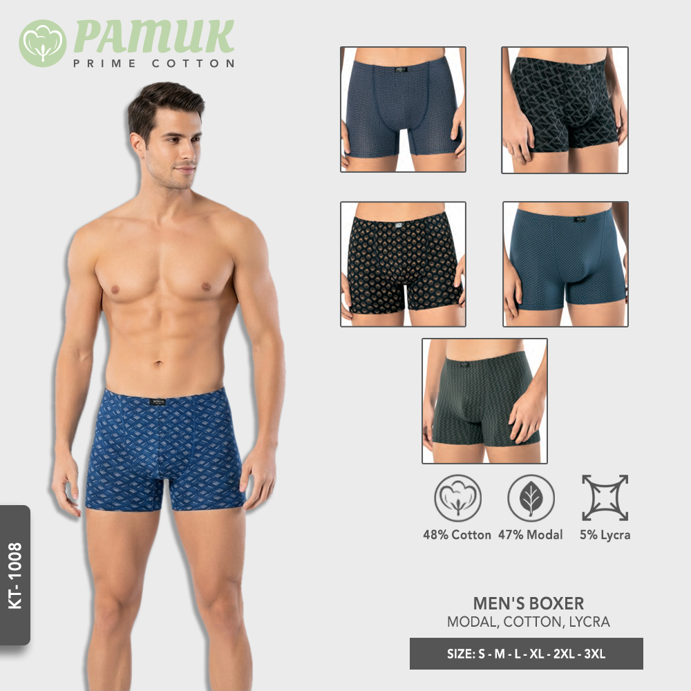 MEN'S BOXER - MODAL, COTTON, LYCRA (KT 1008)